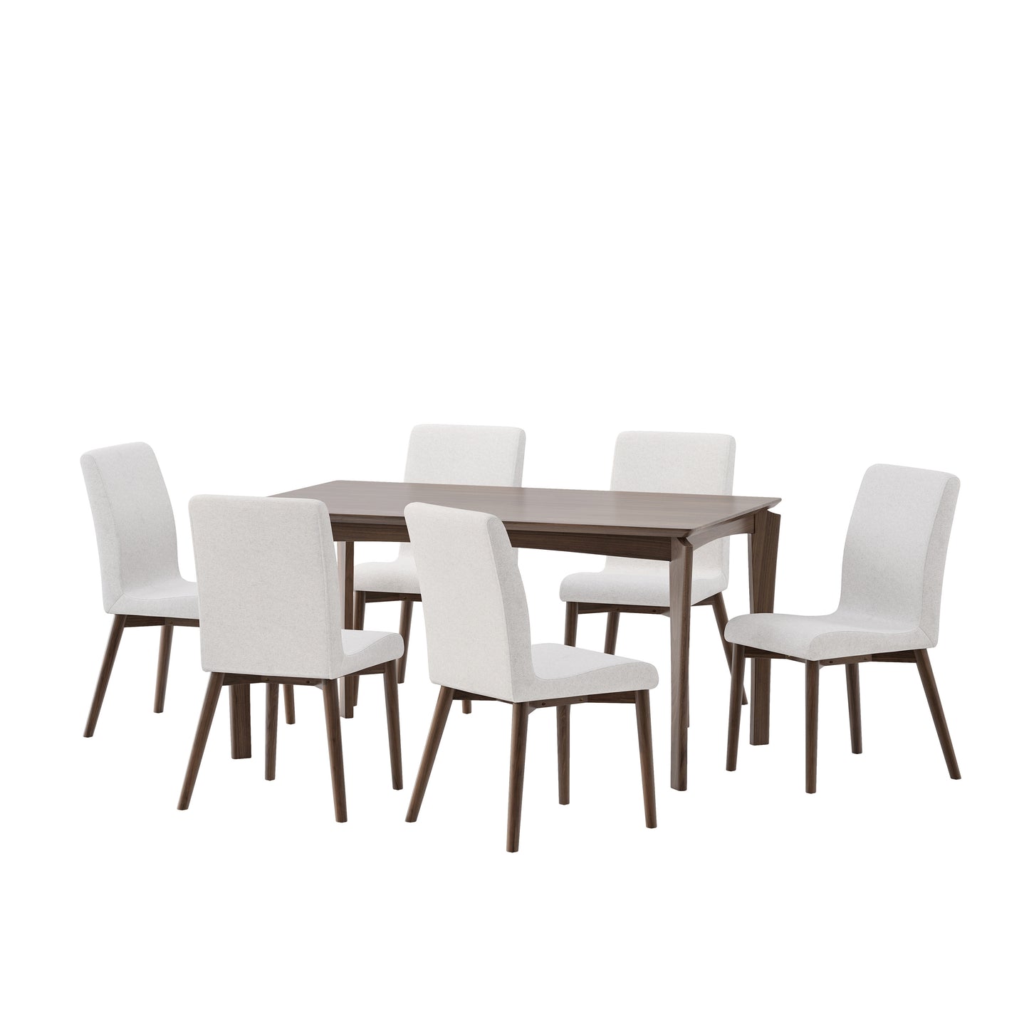 Amesbury Wood and Fabric 7 Piece Dining Set
