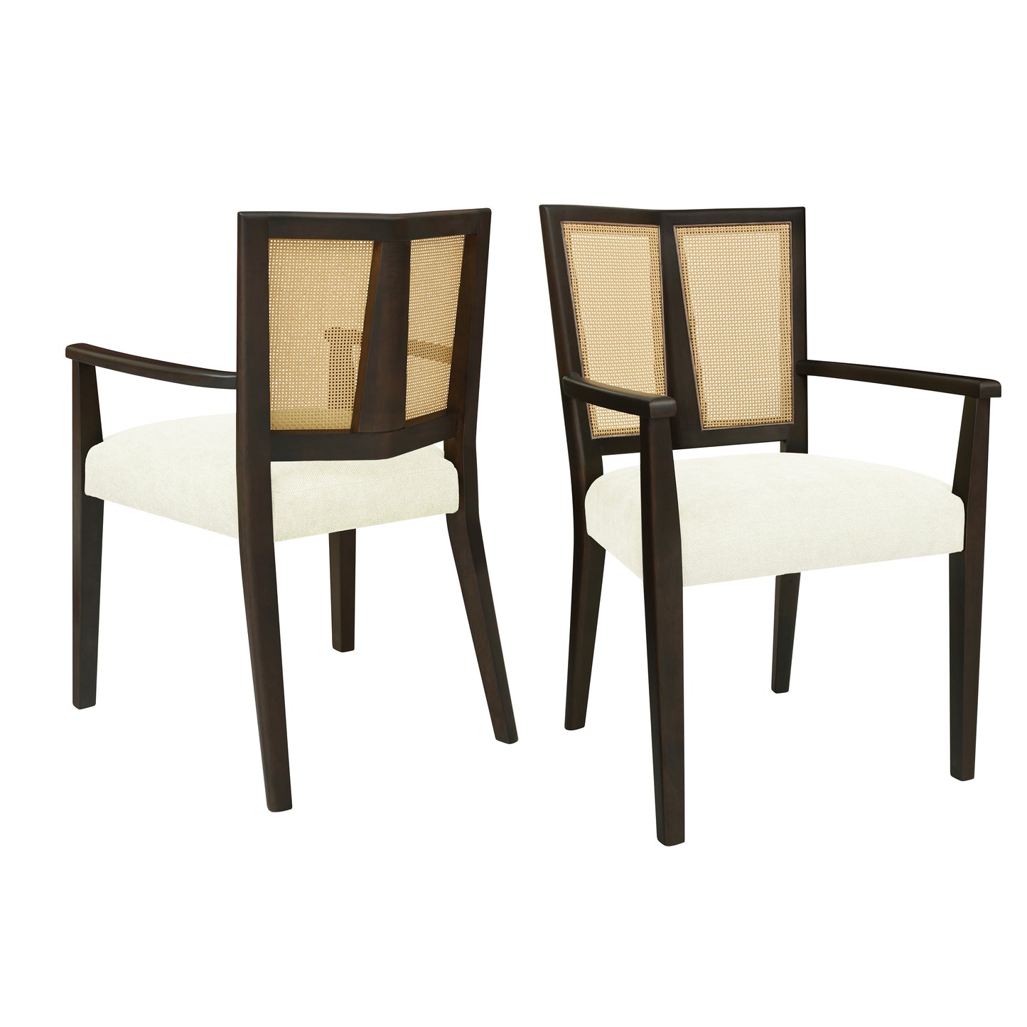 Serenal Modern Upholstered Dining Chairs with Cane Webbing,Set of 2