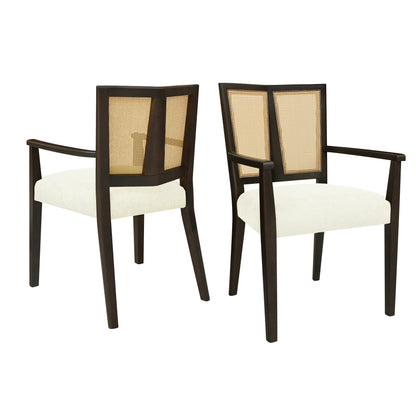 Serenal Modern Upholstered Dining Chairs with Cane Webbing,Set of 2