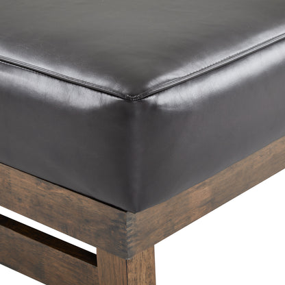 Temzyl temzyl Modern PU Cocktail Ottoman with Wood Frame