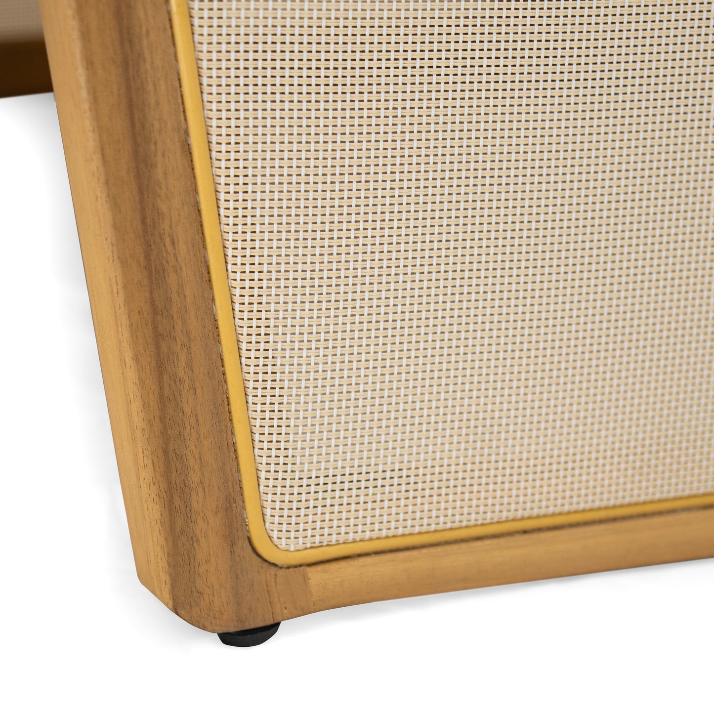 Calista Teak Finish Acacia Wood Patio Lounge Chair with Beige Cushion