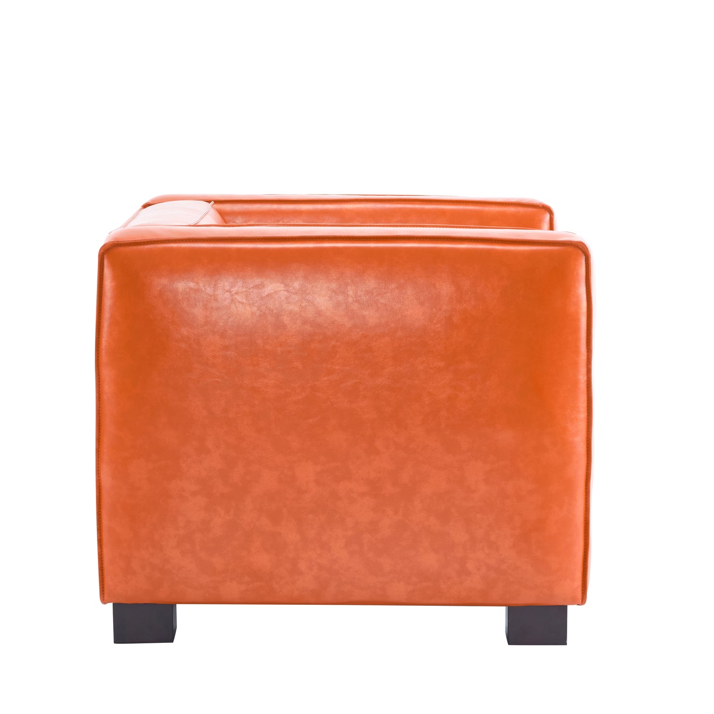 Minkler Orange Faux Leather Arm Chair