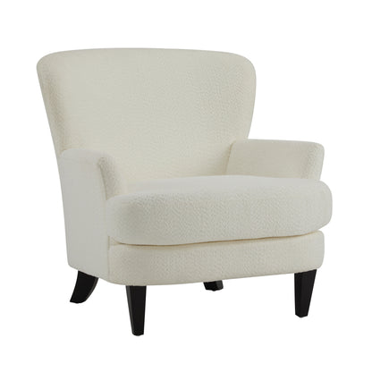Calla Modern Birch Upholstered Club Chair, Off-White