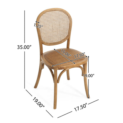 Torin Wood Dining Chair with Cane Rattan Wood Webbing