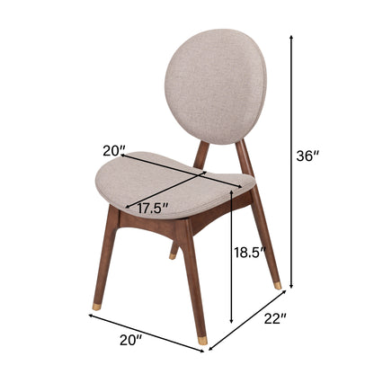 Nomi Upholstered Dining Chair with Curved Back Support and Solid Wood Frame