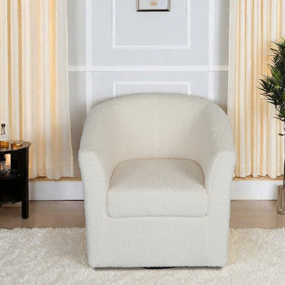 Daisy Boucle Swivel Club Chair, White