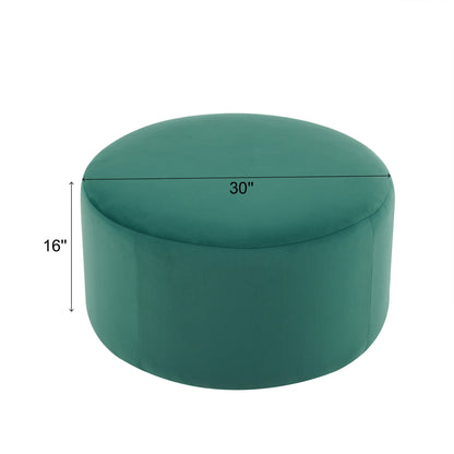 Inia Velvet Round Ottoman