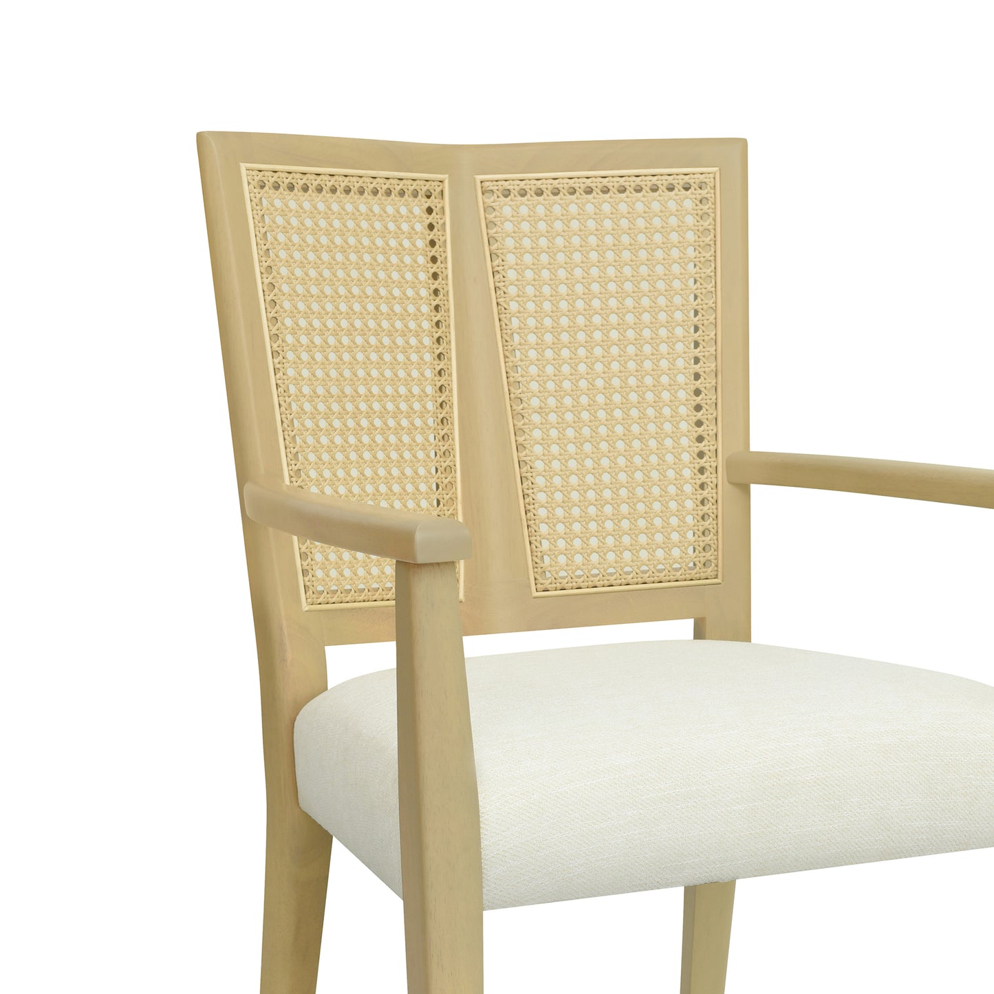 Serenal Modern Upholstered Dining Chairs with Cane Webbing,Set of 2