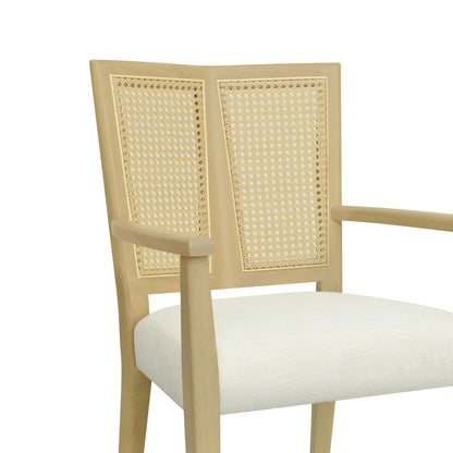 Serenal Modern Upholstered Dining Chairs with Cane Webbing,Set of 2