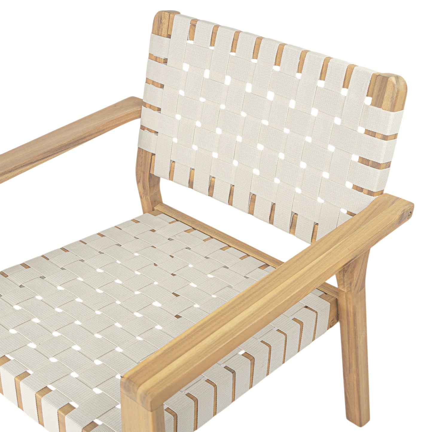 Finnley Modren Outdoor Lounge Chair with Woven Rope