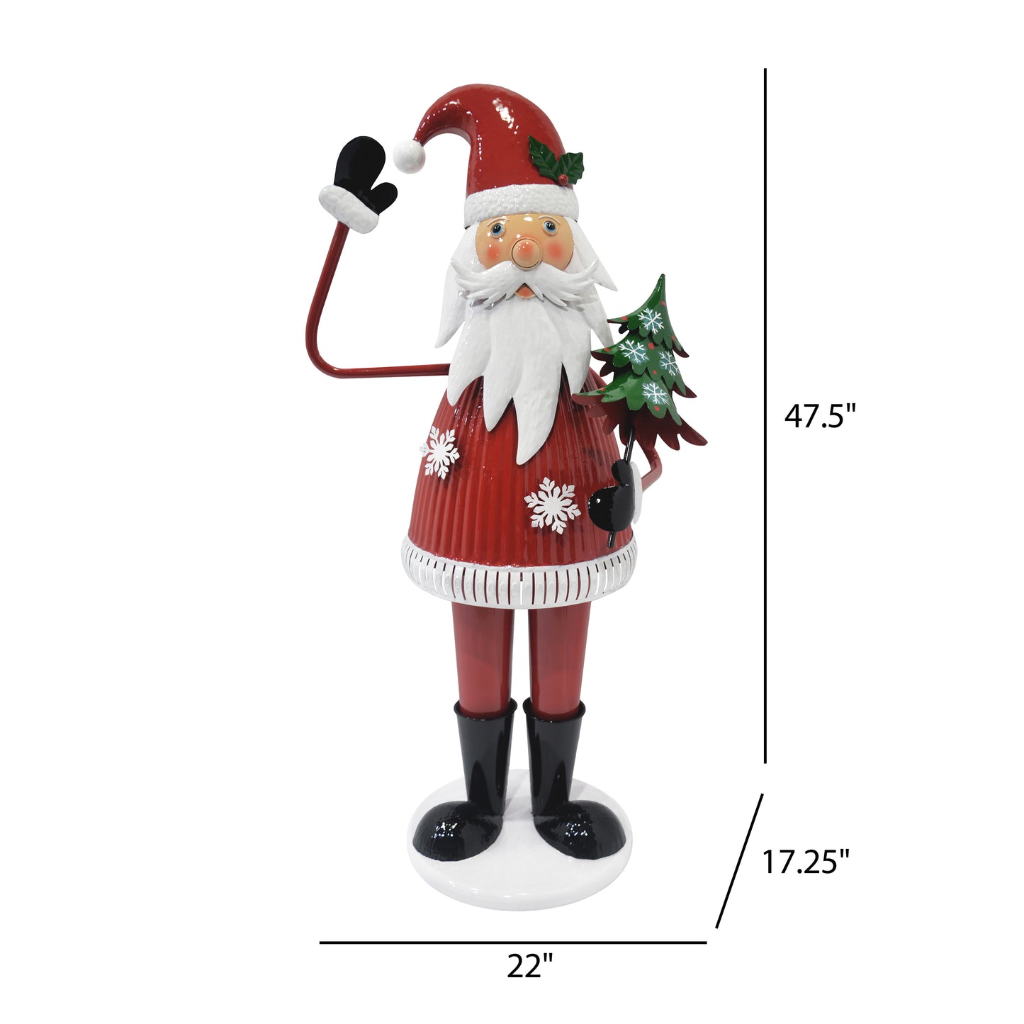 JoyfulJingle Cheerful Santa Claus Holding Tree and Waving Christmas decoration