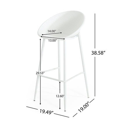 Indoor & Outdoor Polypropelene Plastic Gable Barstool, Set of 2