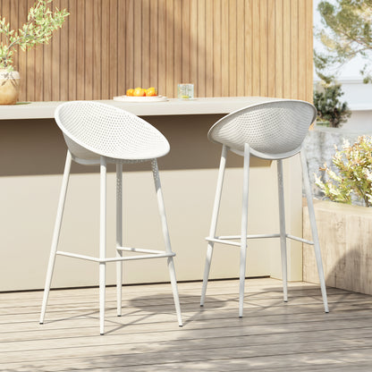 Indoor & Outdoor Polypropelene Plastic Gable Barstool, Set of 2