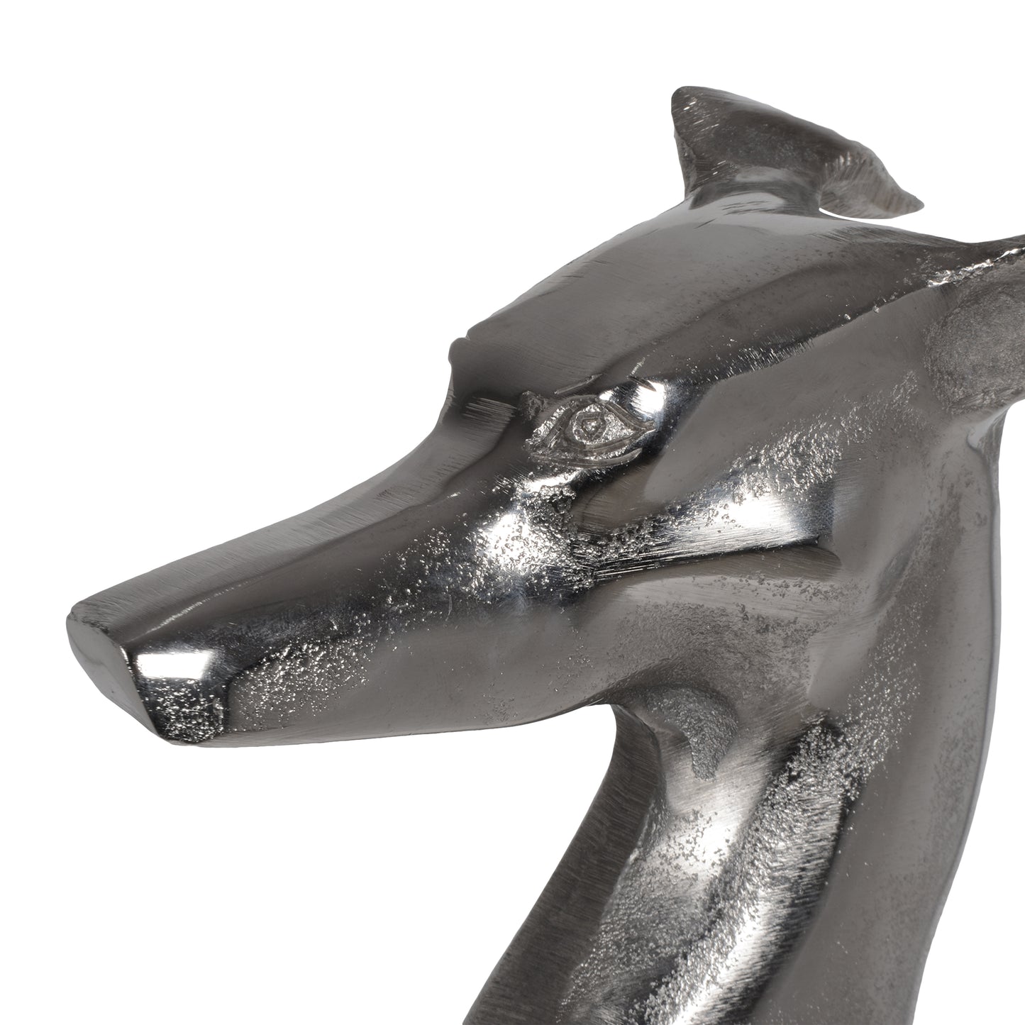 Lismore Aluminum Greyhound Statue, Raw Nickel