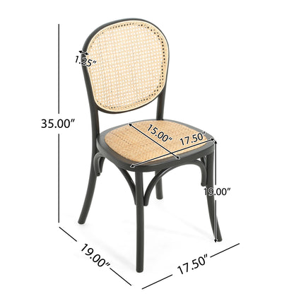 Torin Wood Dining Chair with Cane Rattan Wood Webbing