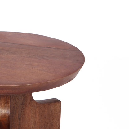 Tangelo Retro Round Mango Wood End Table