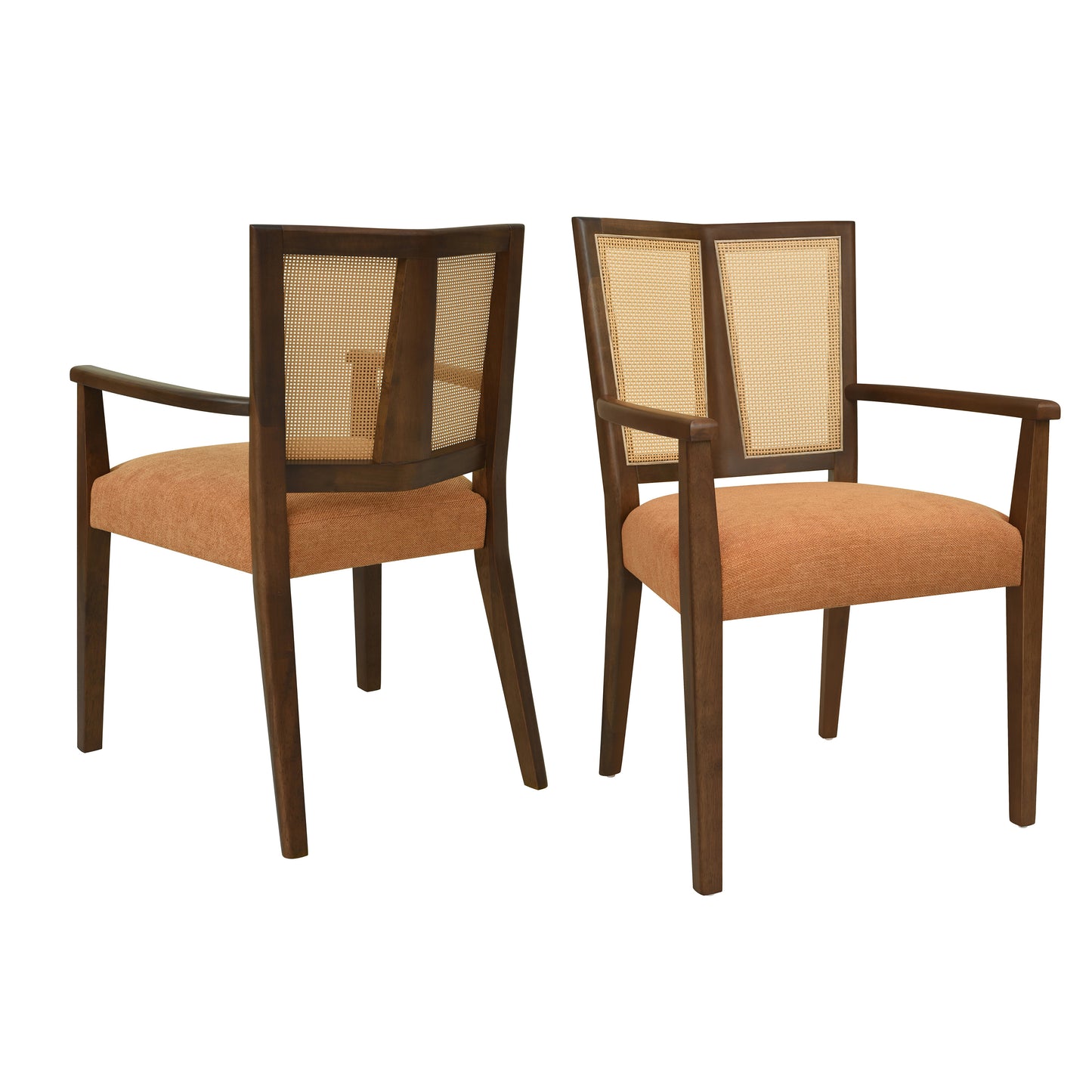 Serenal Modern Upholstered Dining Chairs with Cane Webbing,Set of 2