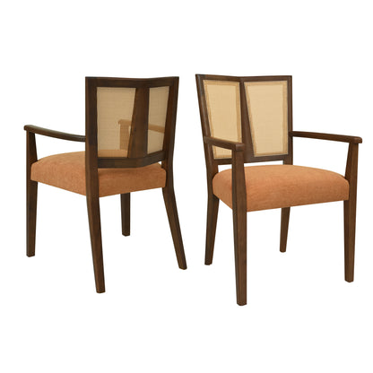Serenal Modern Upholstered Dining Chairs with Cane Webbing,Set of 2