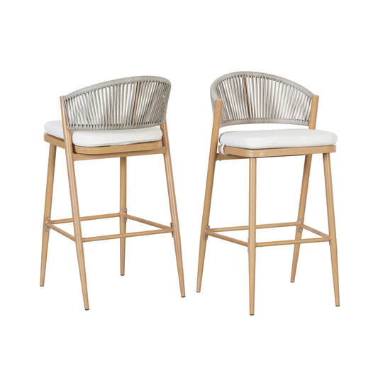 Sylvester 30.25 in. Outdoor Patio Barstools,Set of 2