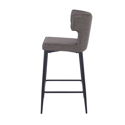 Kilburn Modern Upholstered Cushioned PU Leather Counter Stool with Footrest