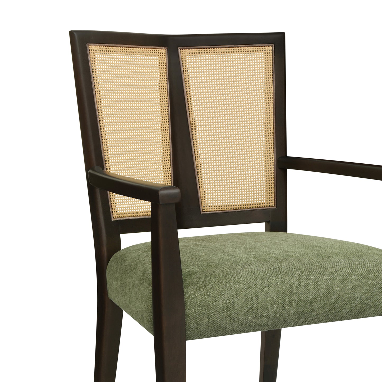 Serenal Modern Upholstered Dining Chairs with Cane Webbing,Set of 2