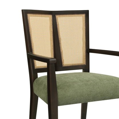 Serenal Modern Upholstered Dining Chairs with Cane Webbing,Set of 2