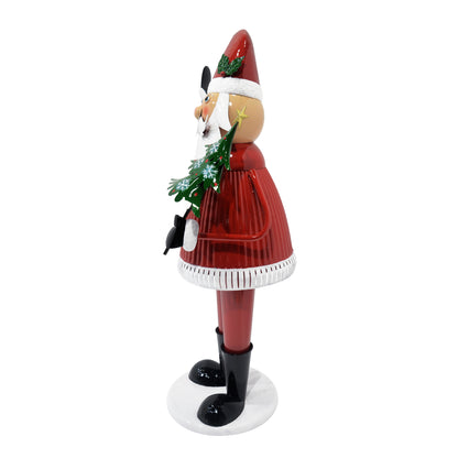 JoyfulJingle Cheerful Santa Claus Holding Tree and Waving Christmas decoration