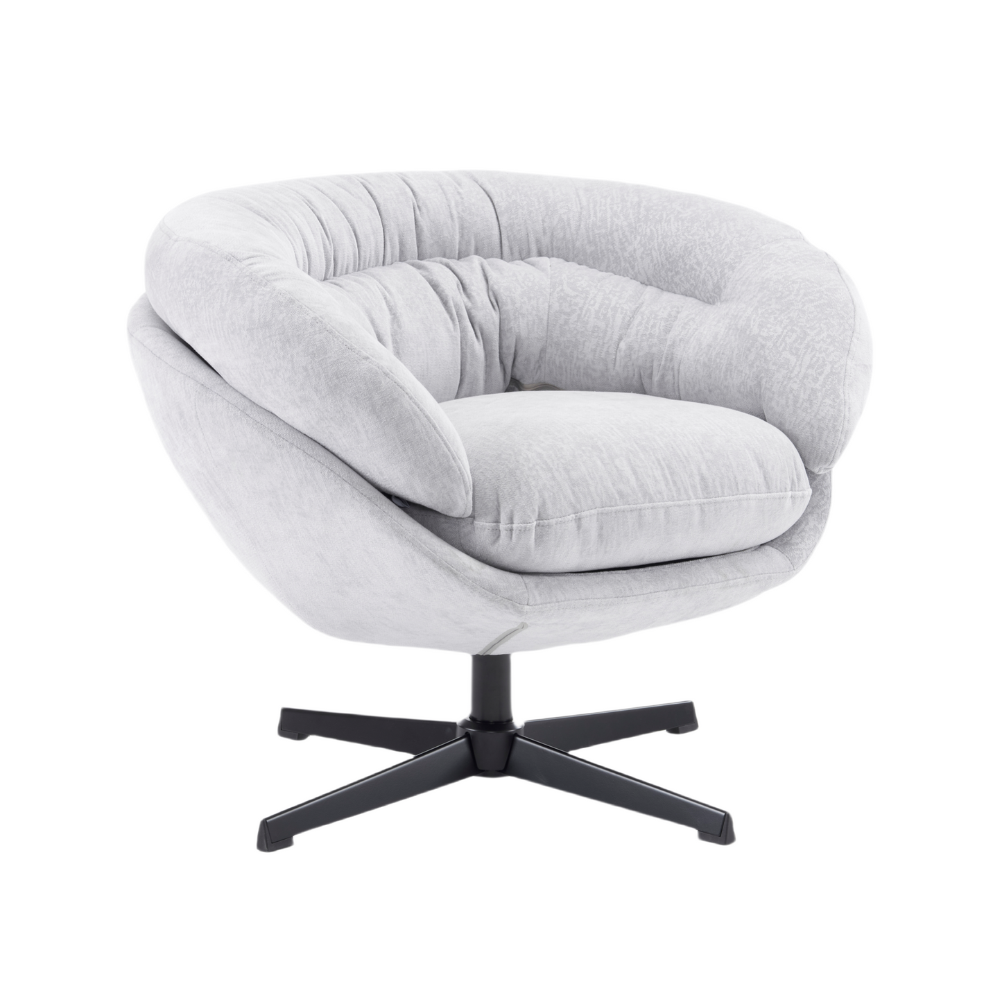 Olevate Chenille Upholstered 360 degree Swivel Arm Chair, Metal Cross-shape legs