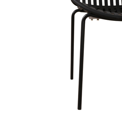 Hespera Patio Dining Chairs with Metal Legs & Breathable Plastic Backrest