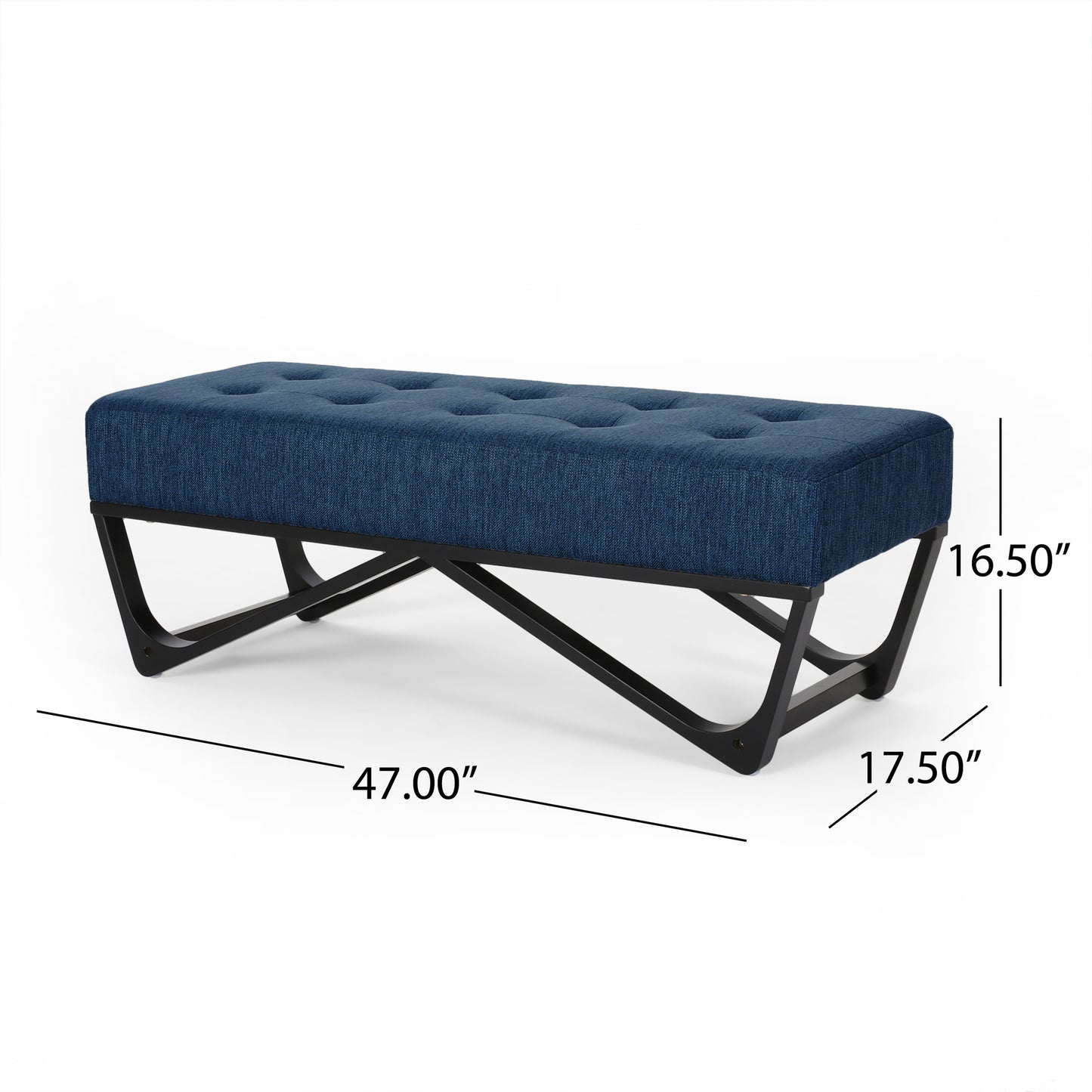 Lamphere Modern Velvet Ottoman Bench