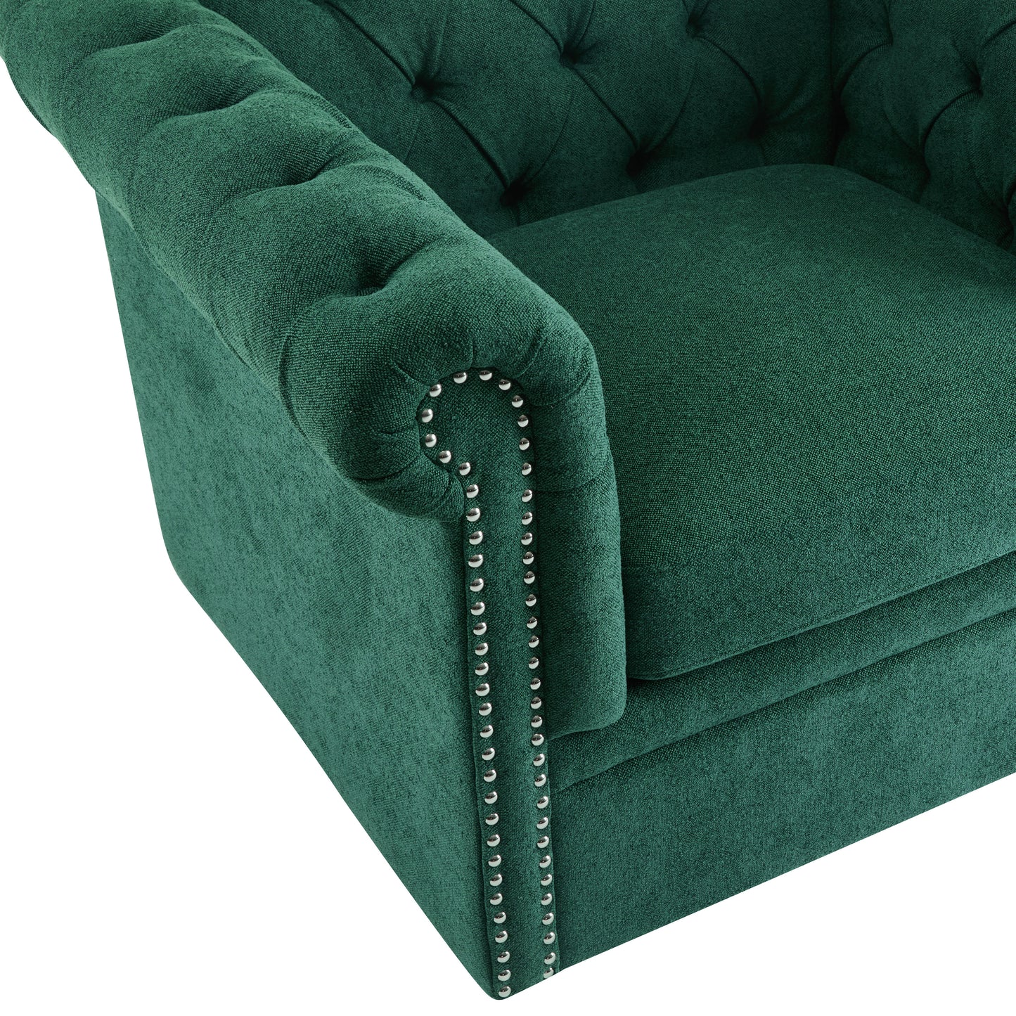 Lily Upholstered Tufted Chesterfield Swivel Club Chair