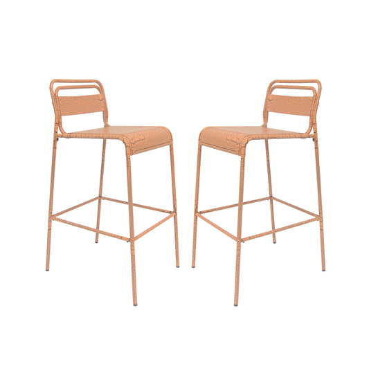 Liam Outdoor Patio Bar Stools, Iron, Set of 2