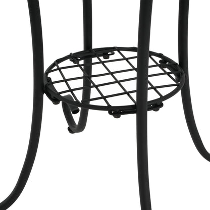 Eulalie Outdoor Patio Round Side Table with Shelf