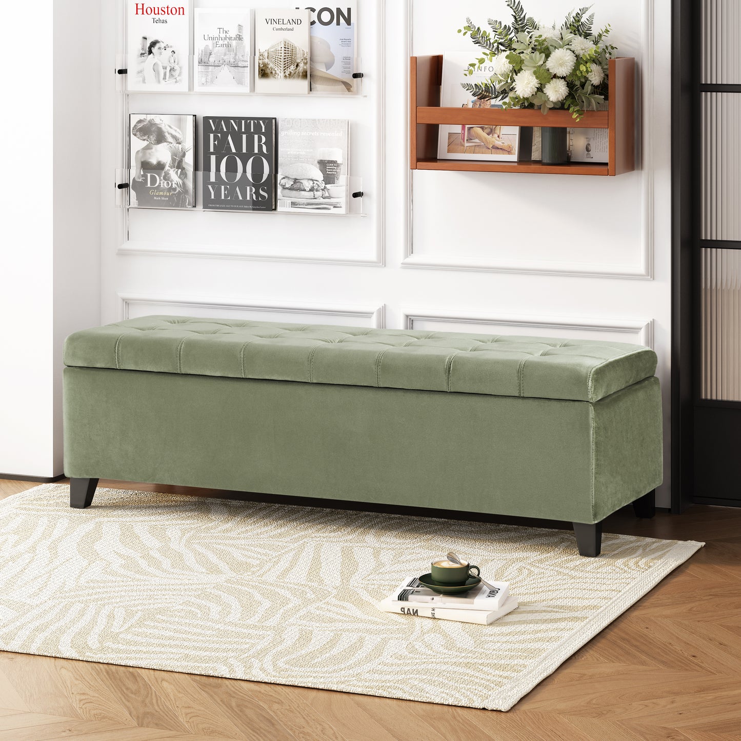 Wendover Fabric Storage Ottoman Bench