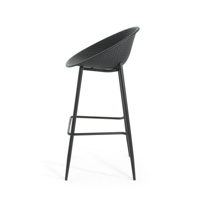 Indoor & Outdoor Polypropelene Plastic Gable Barstool, Set of 2