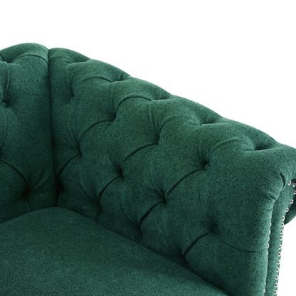 Lily Upholstered Tufted Chesterfield Swivel Club Chair