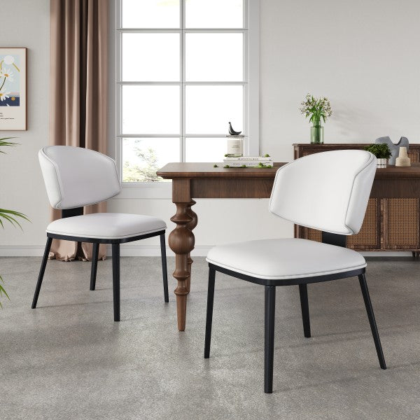 Lunare Modern PU Leather Upholstered Dining Chairs, Set of 2