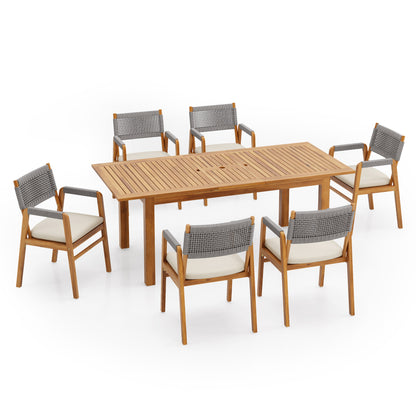 Oberons 7 Piece Patio Dining Furniture Set Table Chairs Set