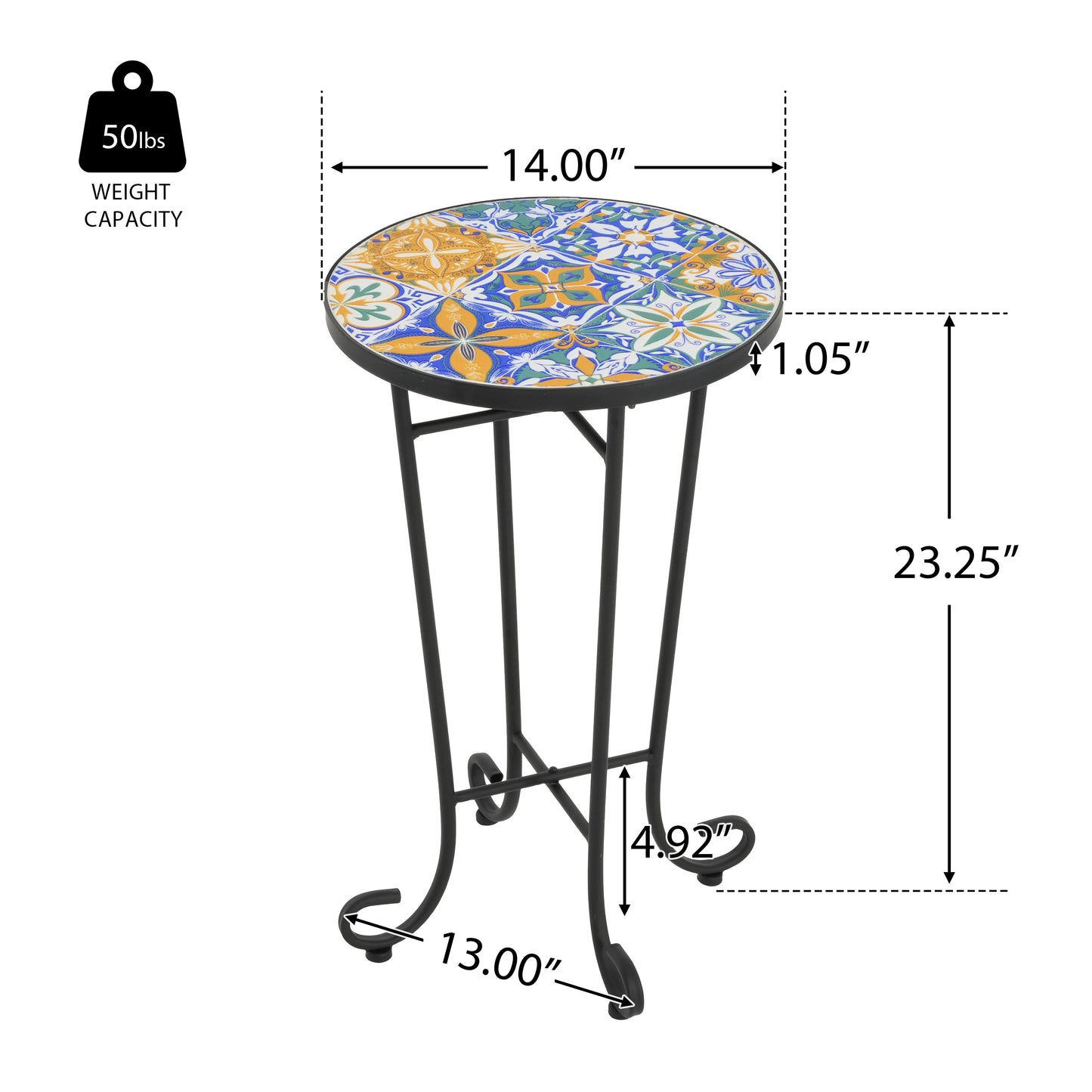 Cassian Outdoor Patio Round Side Table