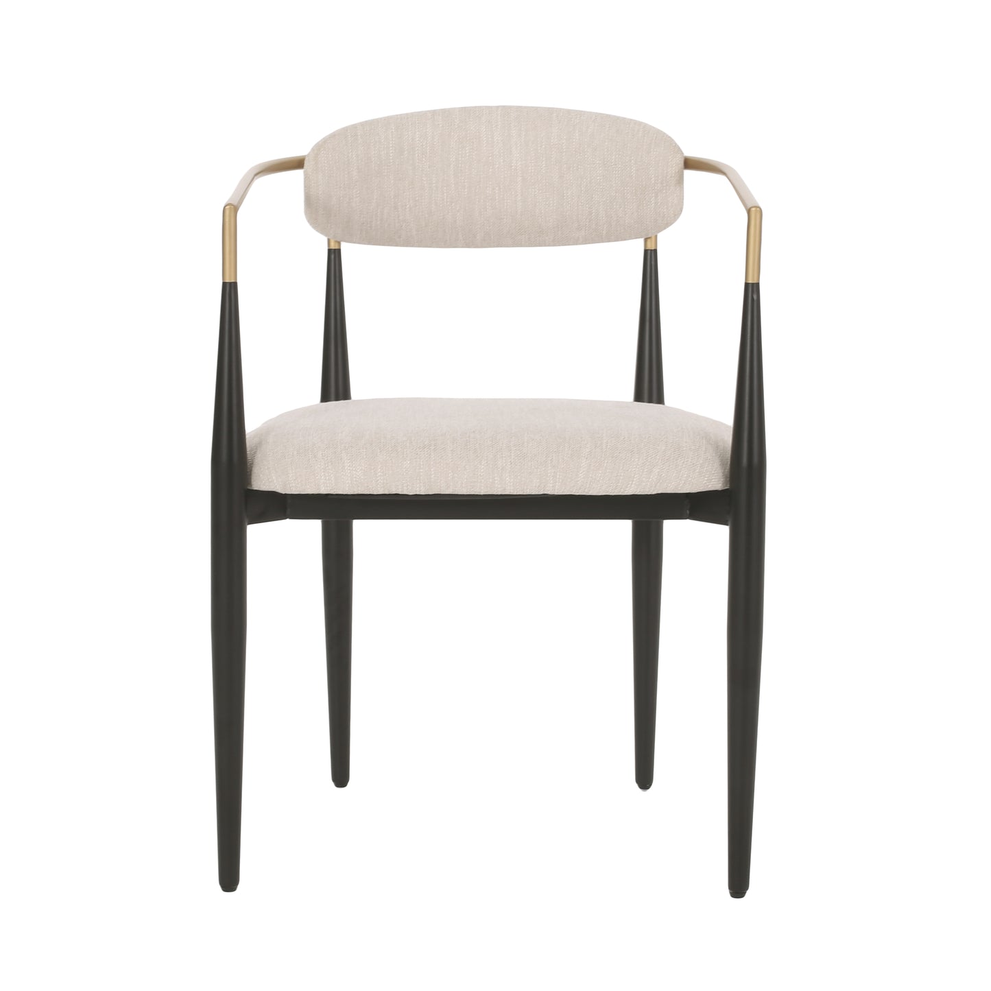 Camas Modern Fabric Upholstered Iron Dining Chairs, Set of 2