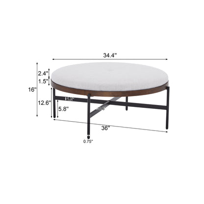 Lyricie Modern Round Ottoman Bench Table