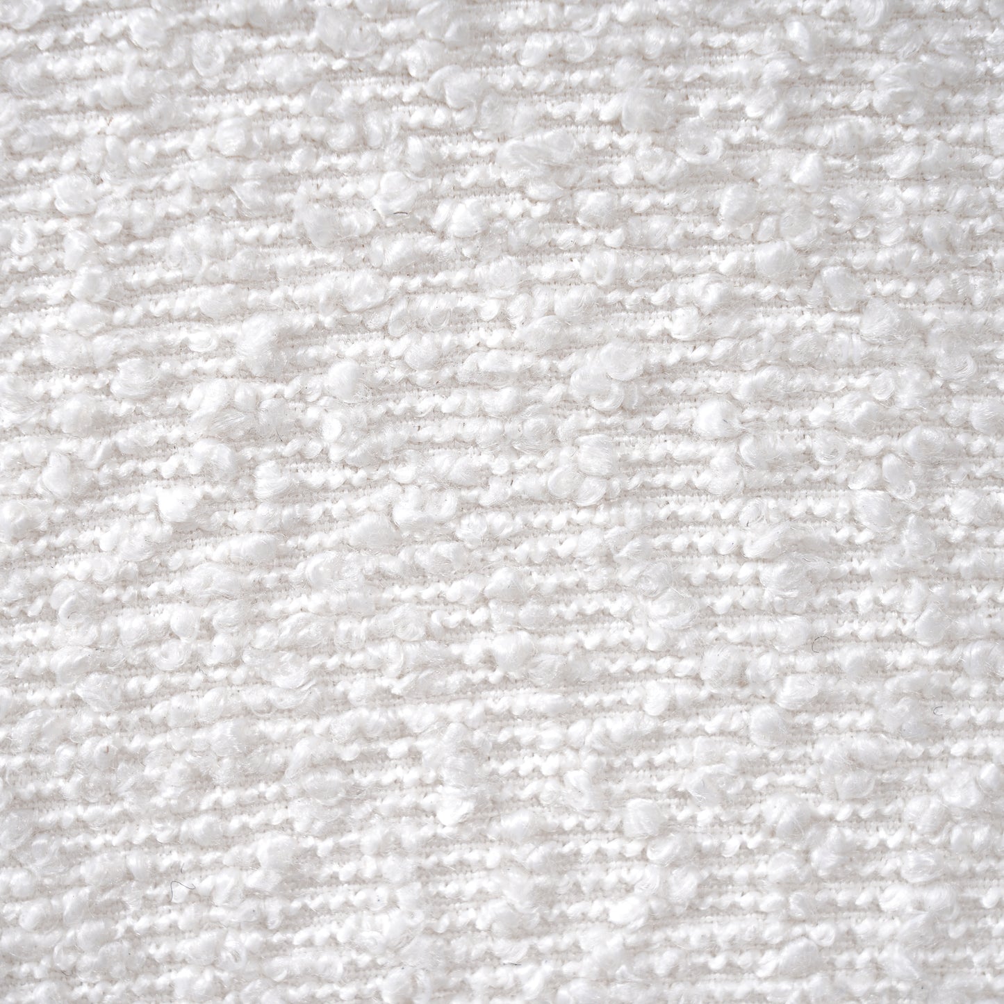 Hester White Bouclé Rectangular Ottoman – Plush Soft Polyester Upholstery with Natural Rubberwood Frame