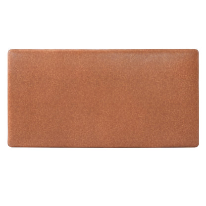 Kenelm Brown Faux Leather Ottoman – Rich Soft PU Upholstery with Sturdy Wood Frame for Warm Modern Primary Living Elegance