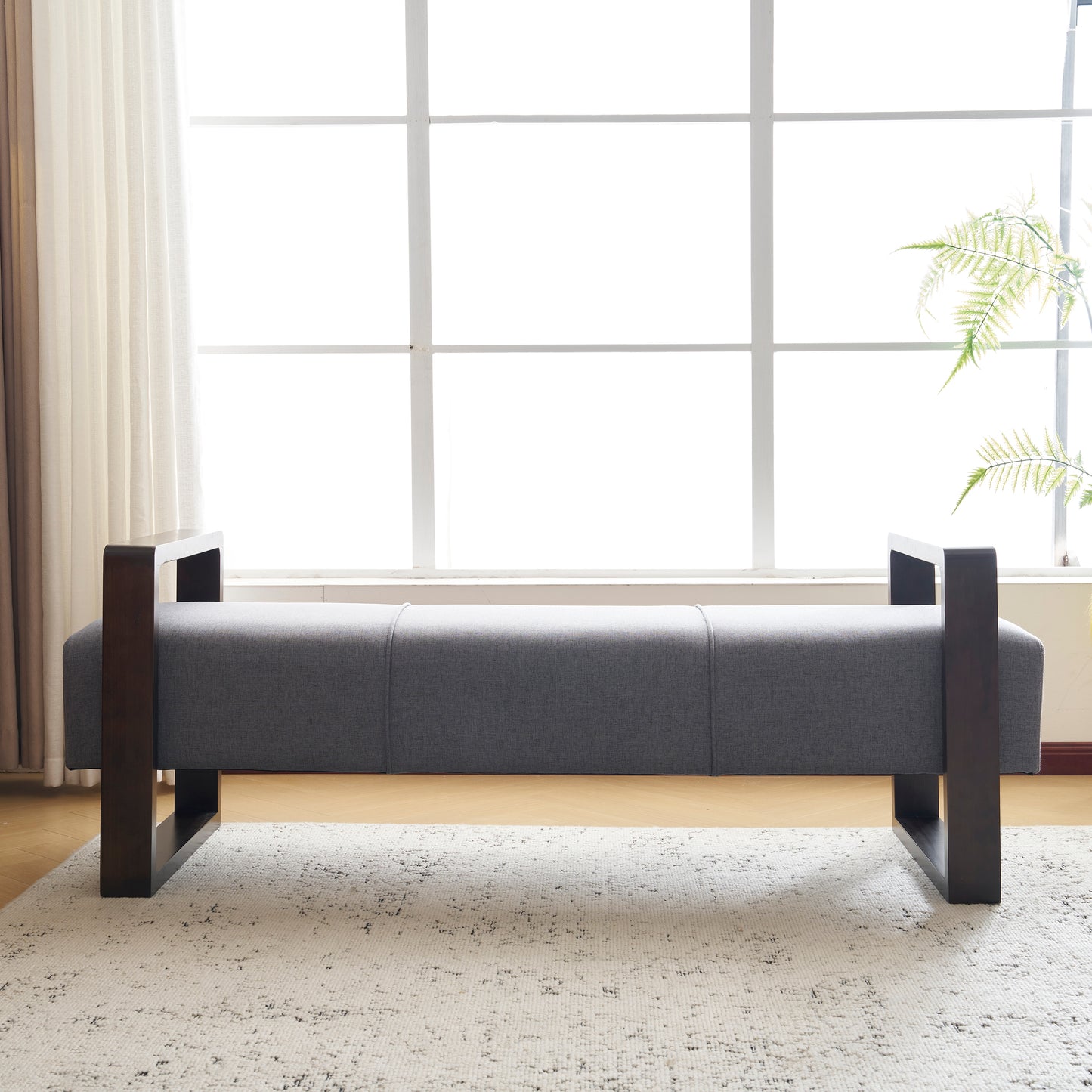 Caelum Modern Fabric Ottoman Bench