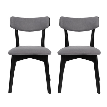 Crystal Mid Century Modern Fabric Upholstered Dining Chairs, Set of 2