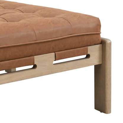 Verveia 34'' Upholstered PU Leather Square Ottoman