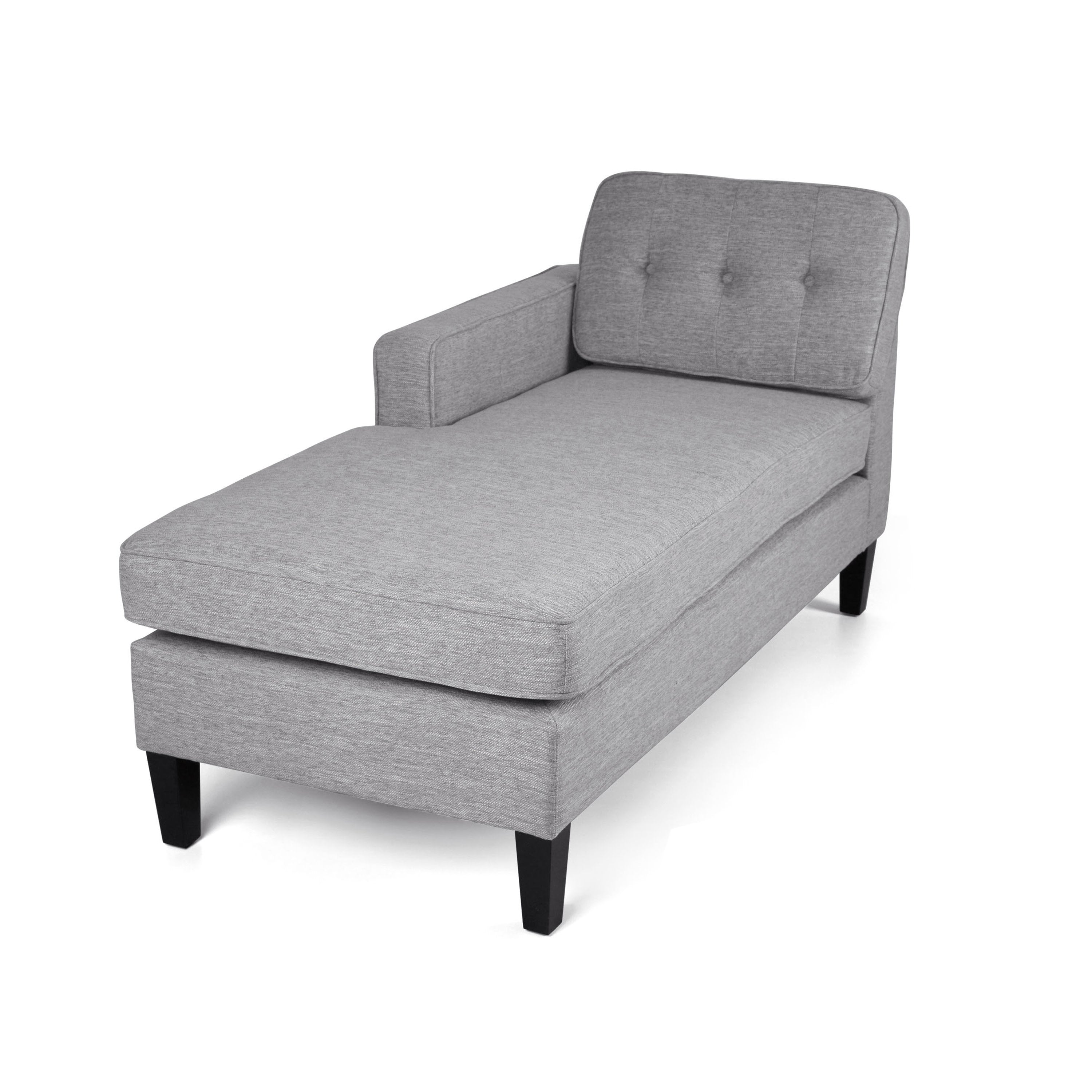 Upholstered chaise discount lounge with arms