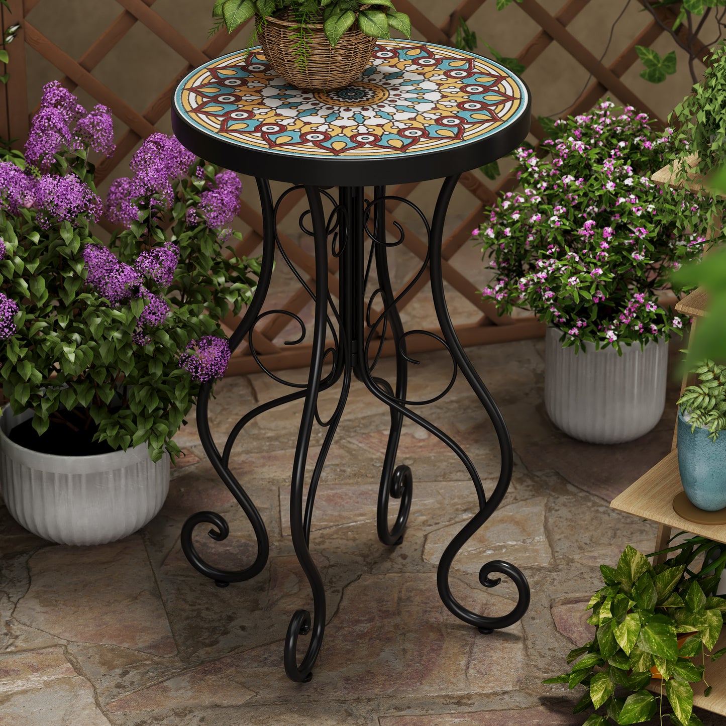 Thanee Outdoor Patio Round Side Table