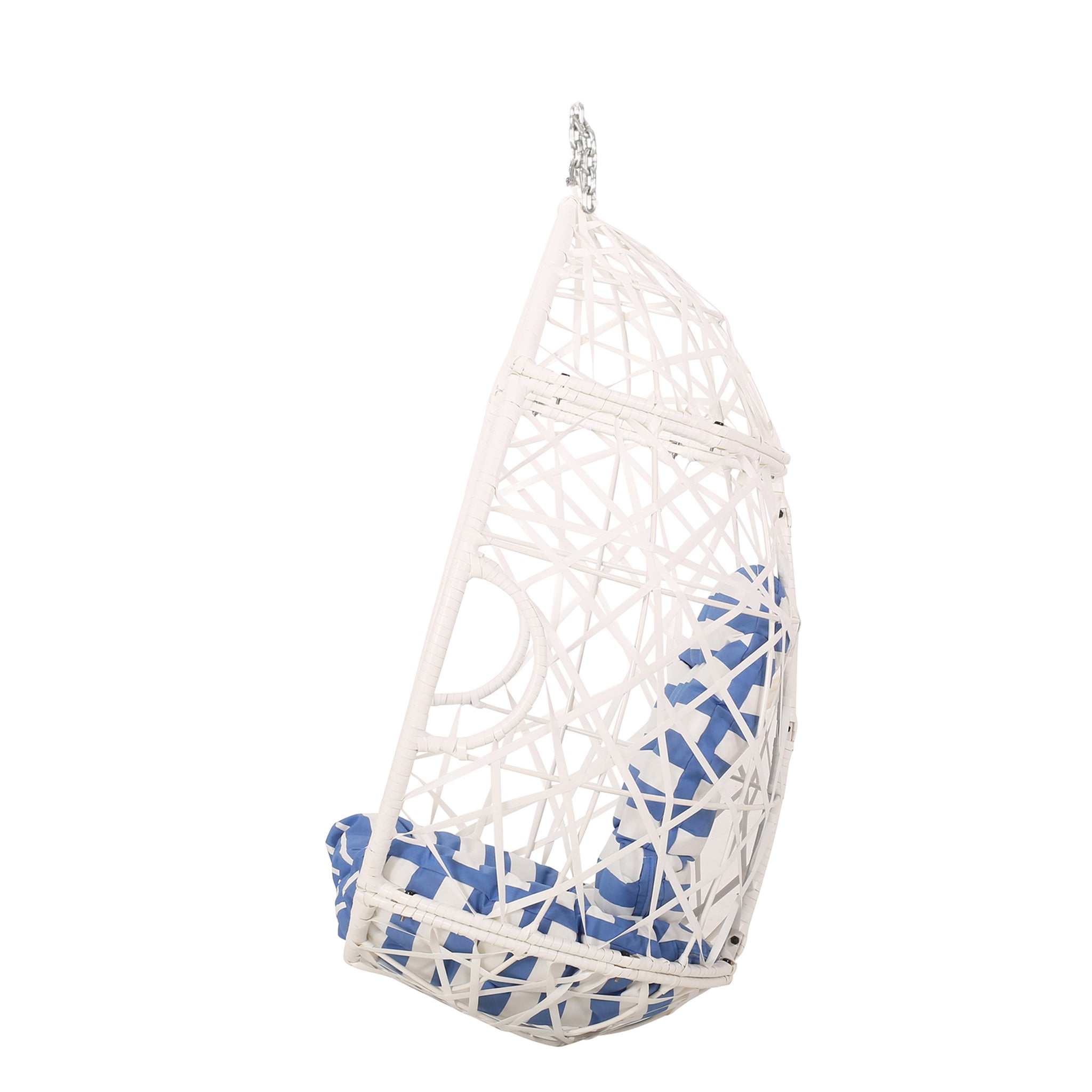 Berkley Outdoor Wicker Hanging Egg Chair GDFStudio