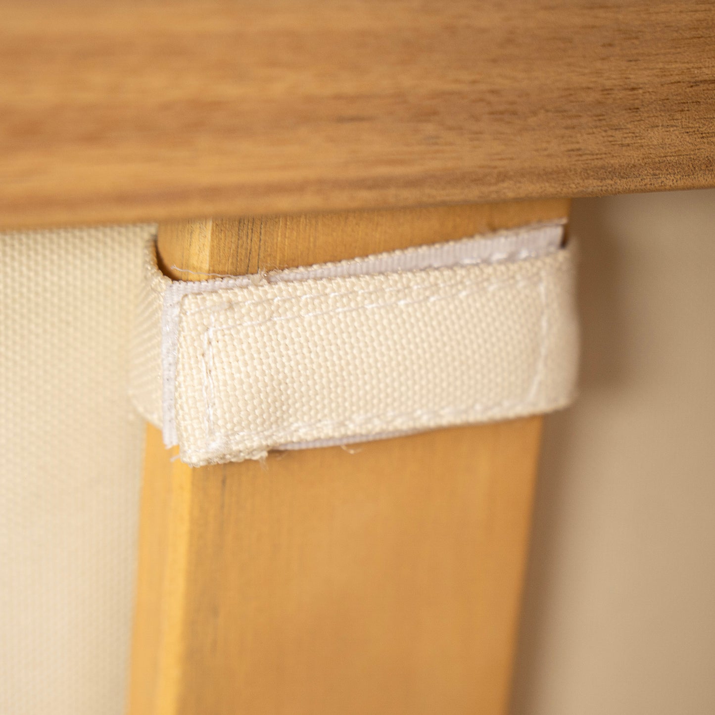 Calista Teak Finish Acacia Wood Patio Lounge Chair with Beige Cushion